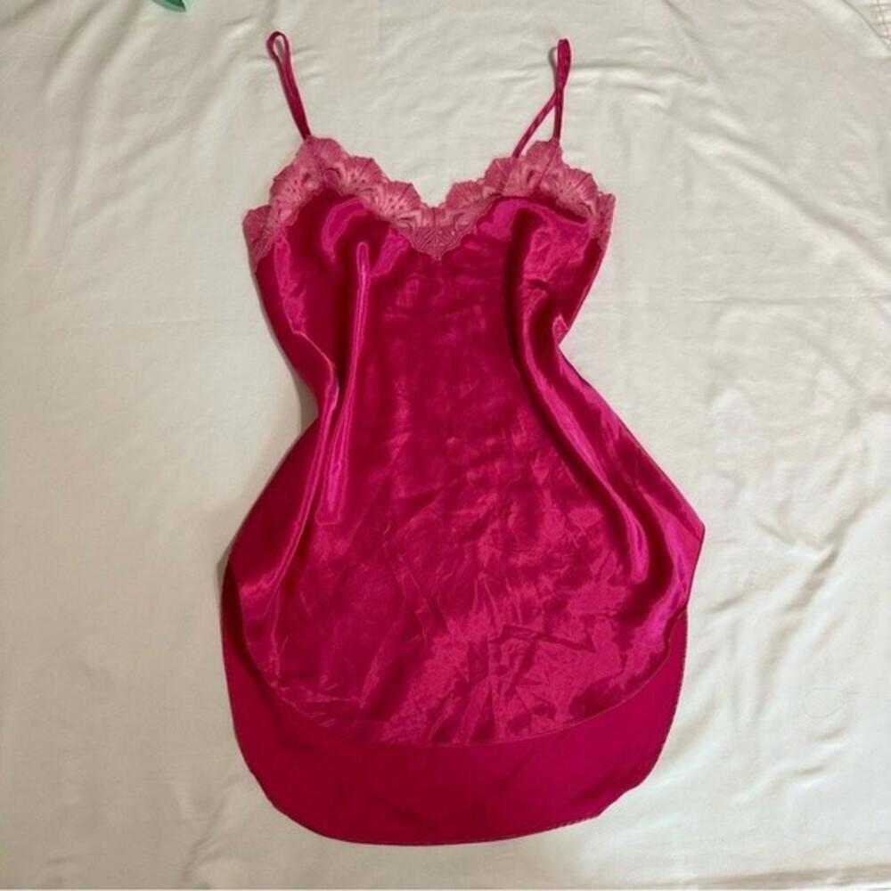 Victoria Secret Vintage Gold Tag Hot Pink Barbie Slip Dress